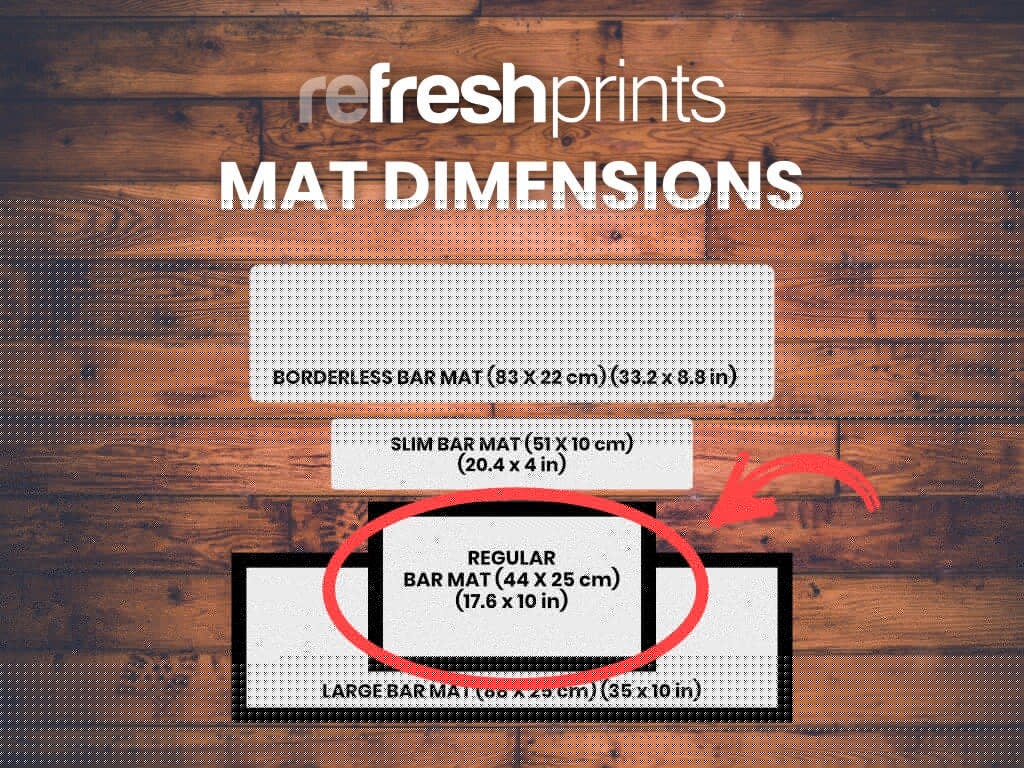 Coffee Menu Regular Counter Mat (Black) - Bar - Mats.co.uk