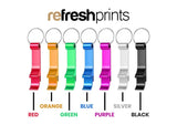 Custom Keyring Bottle Opener - Laser Engraving - 7 Different Colours - Bar - Mats.co.uk