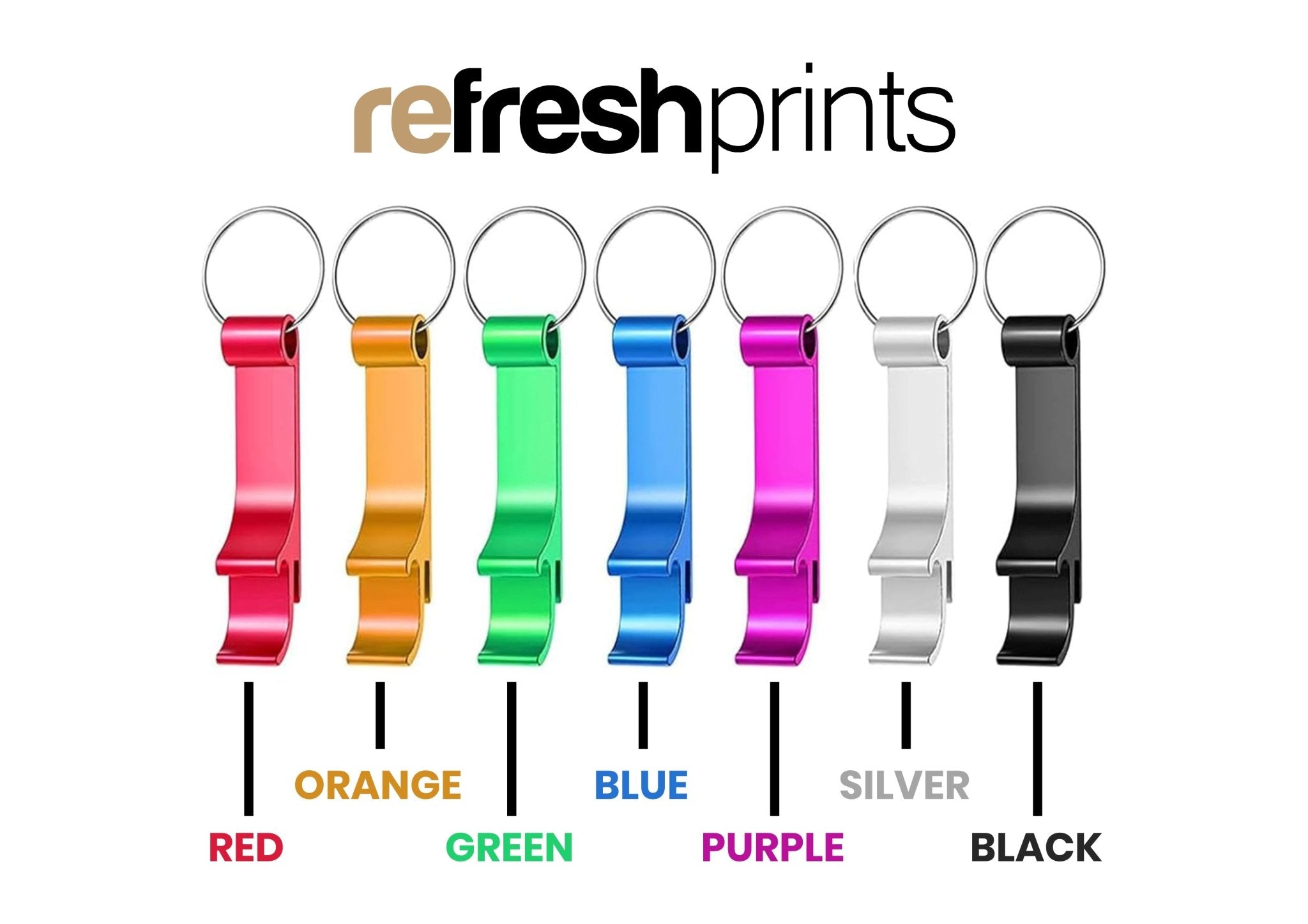 Custom Keyring Bottle Opener - Laser Engraving - 7 Different Colours - Bar - Mats.co.uk