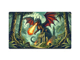 Ferocious Dragon On Ancient Ruins Gaming Mat - Desk Mat - 3 SIZES - Bar - Mats.co.uk