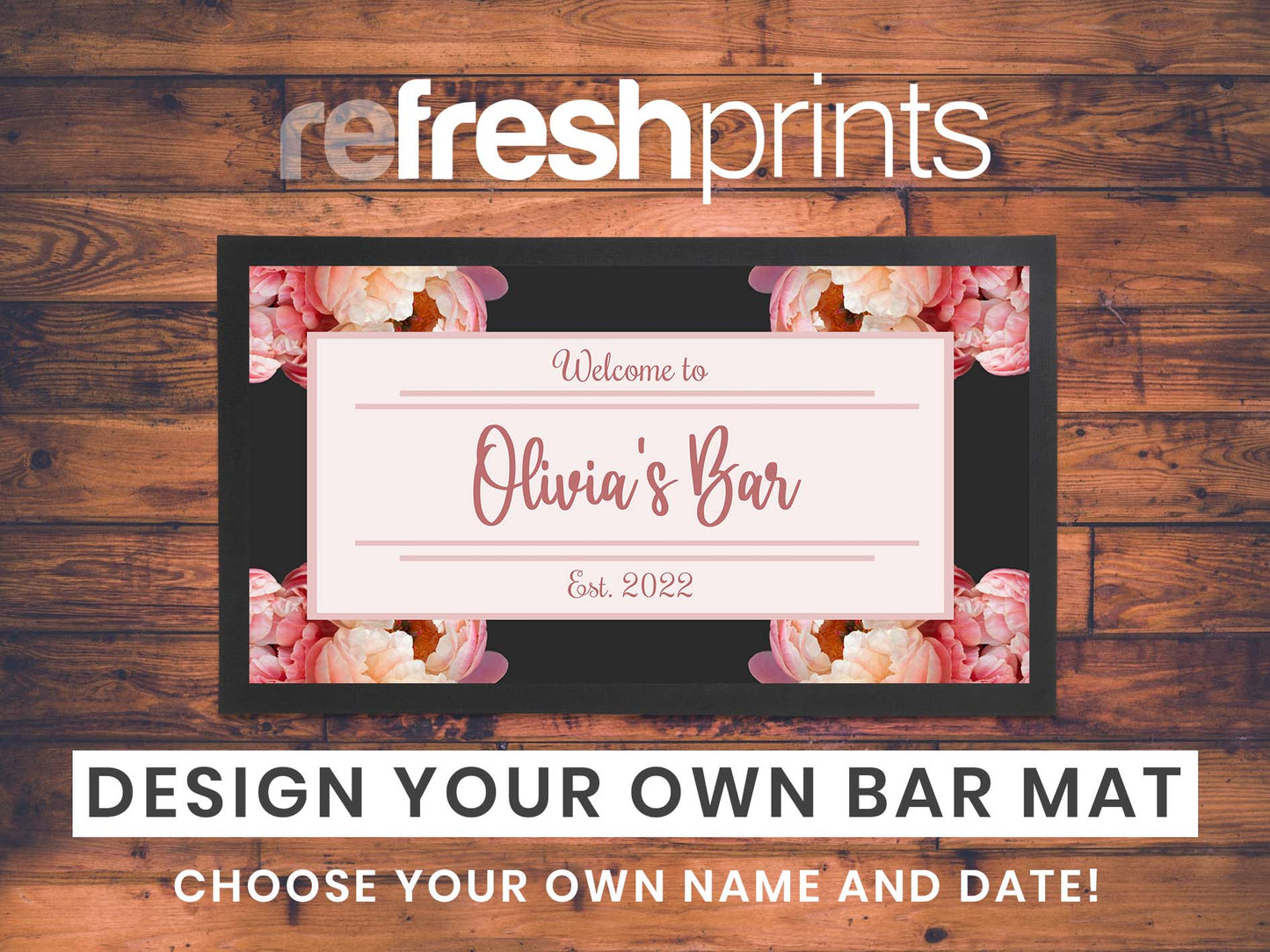 Floral Regular Bar Runner - Bar - Mats.co.uk