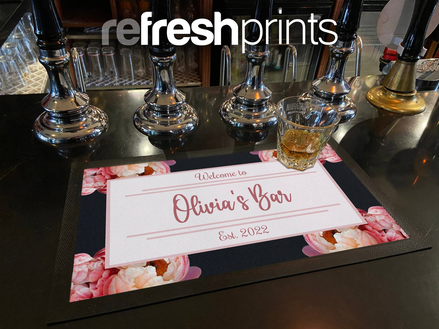 Floral Regular Bar Runner - Bar - Mats.co.uk
