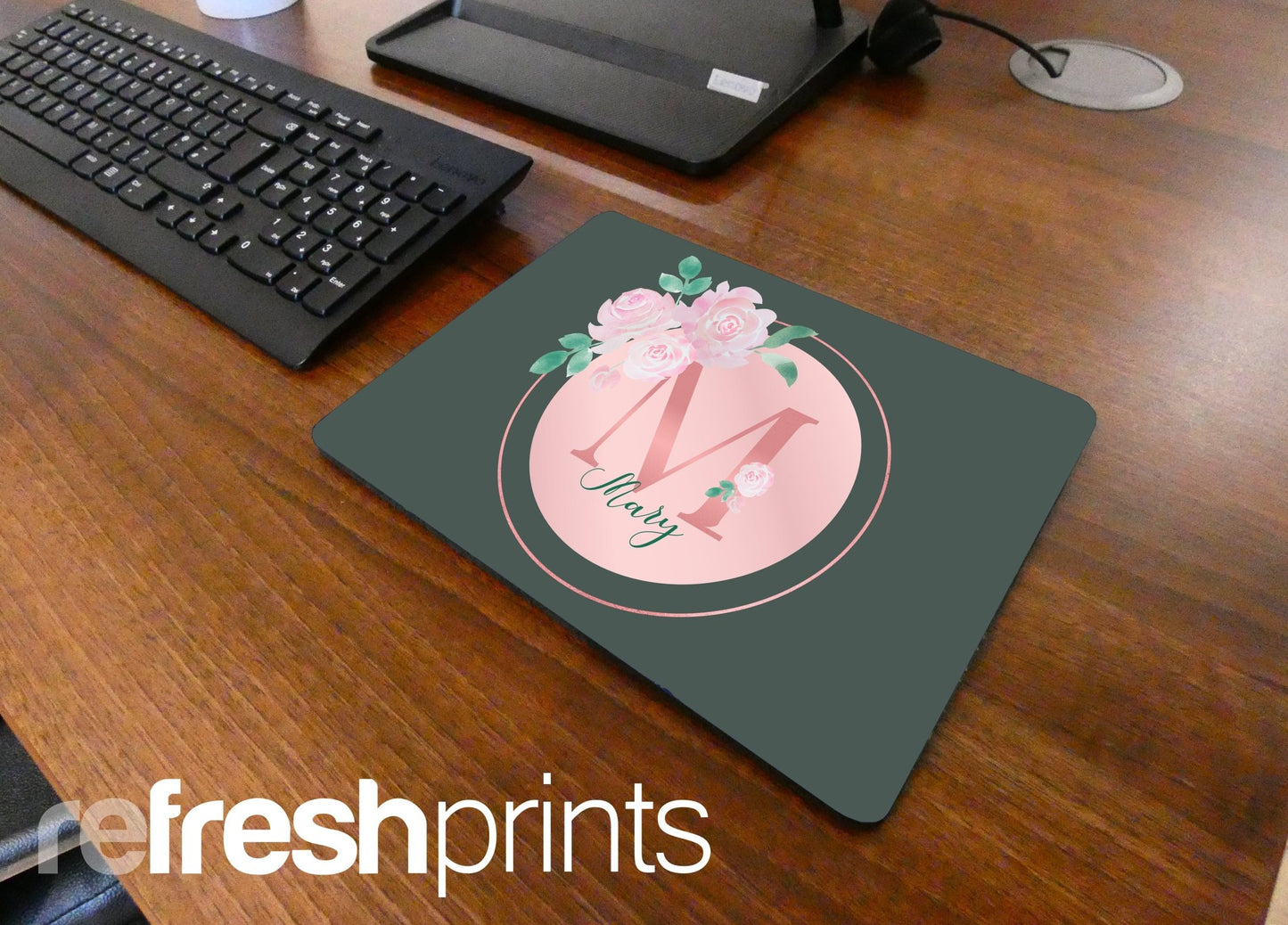 Flowery Initial Regular Mouse Mat - Bar - Mats.co.uk