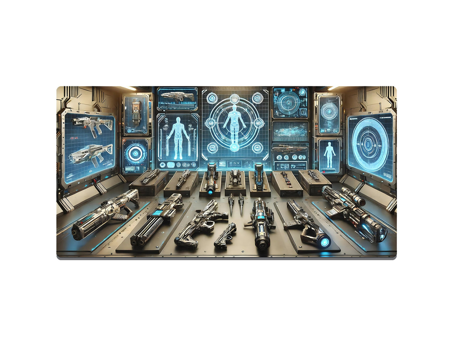 Futuristic Sci - Fi Armoury Gaming Mat - Desk Mat - 3 SIZES - Bar - Mats.co.uk