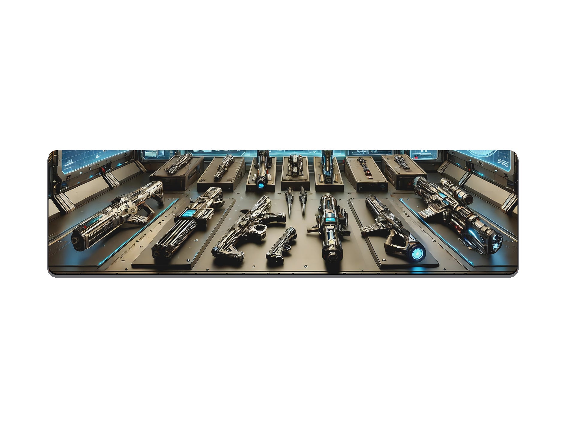 Futuristic Sci - Fi Armoury Gaming Mat - Desk Mat - 3 SIZES - Bar - Mats.co.uk