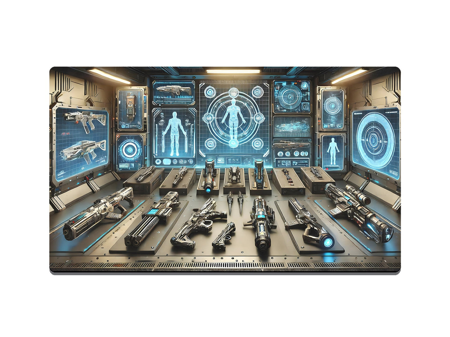 Futuristic Sci - Fi Armoury Gaming Mat - Desk Mat - 3 SIZES - Bar - Mats.co.uk