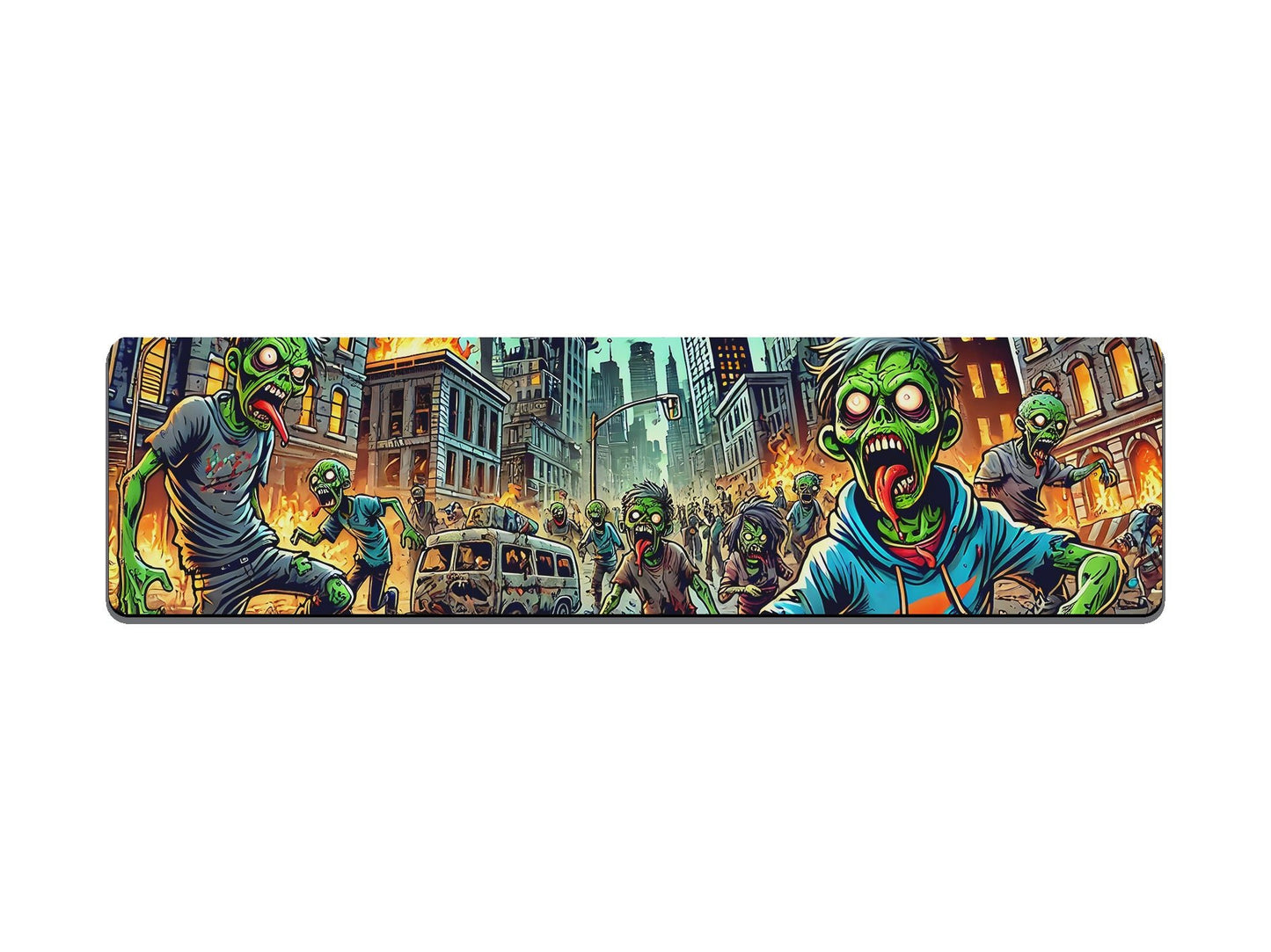 Giant Cartoon Zombie Apocalypse Gaming Mat - Desk Mat - 3 SIZES - Bar - Mats.co.uk