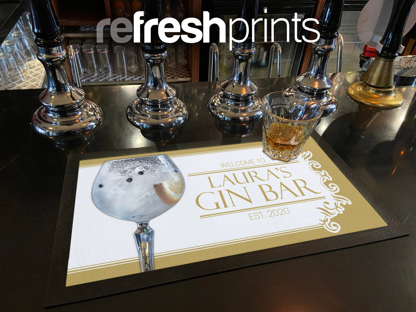 Gold Gin Regular Bar Runner - Bar - Mats.co.uk