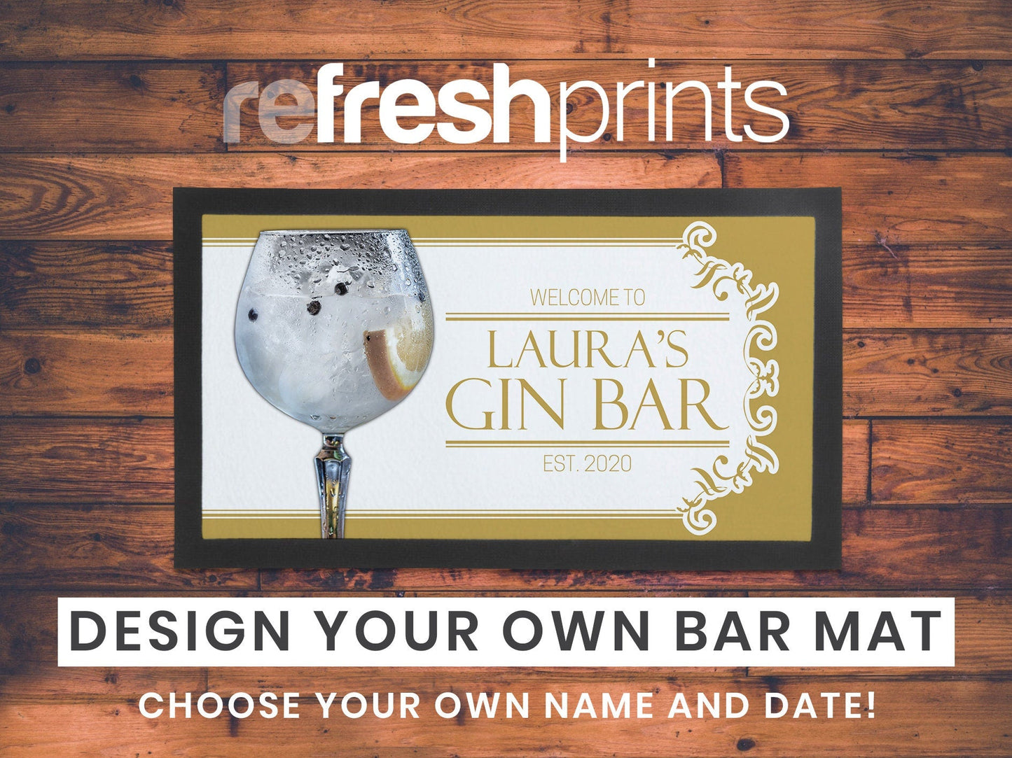 Gold Gin Regular Bar Runner - Bar - Mats.co.uk