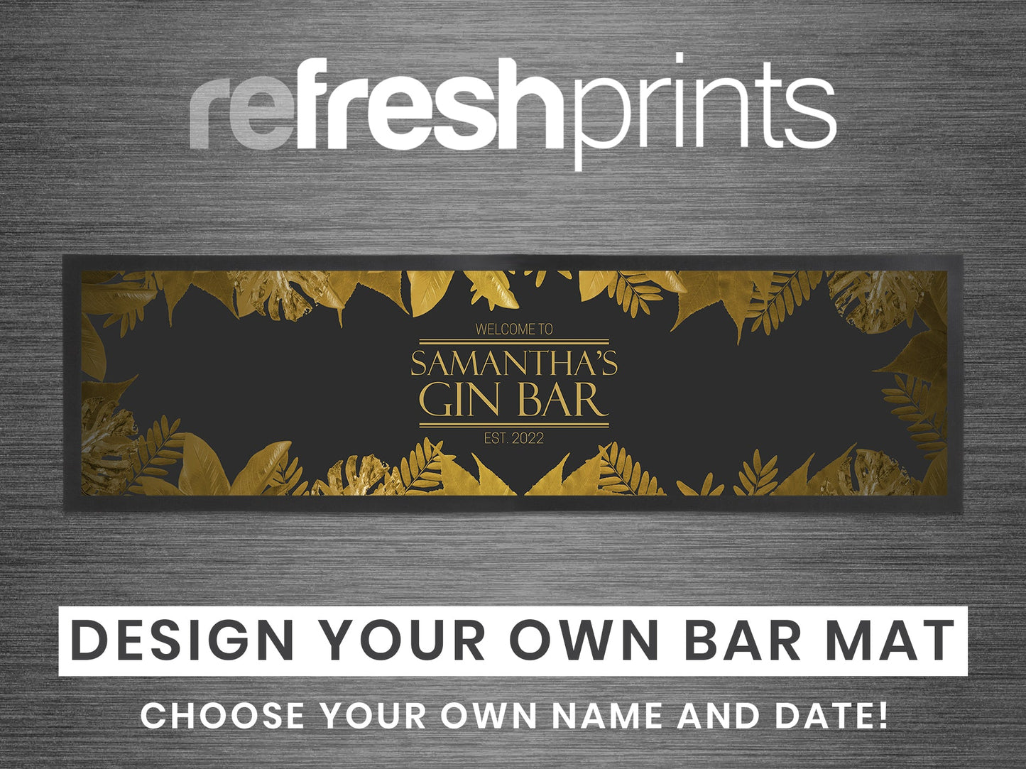 Gold Leaf Large Bar Runner - Bar - Mats.co.uk
