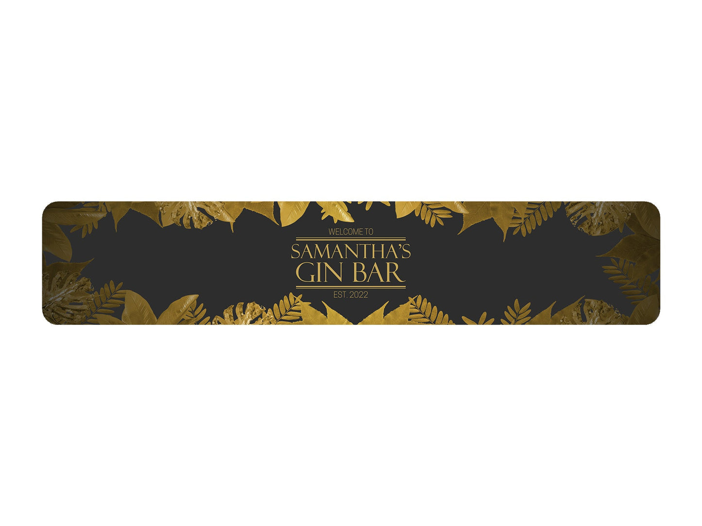 Gold Leaf Slim Bar Runner - Bar - Mats.co.uk