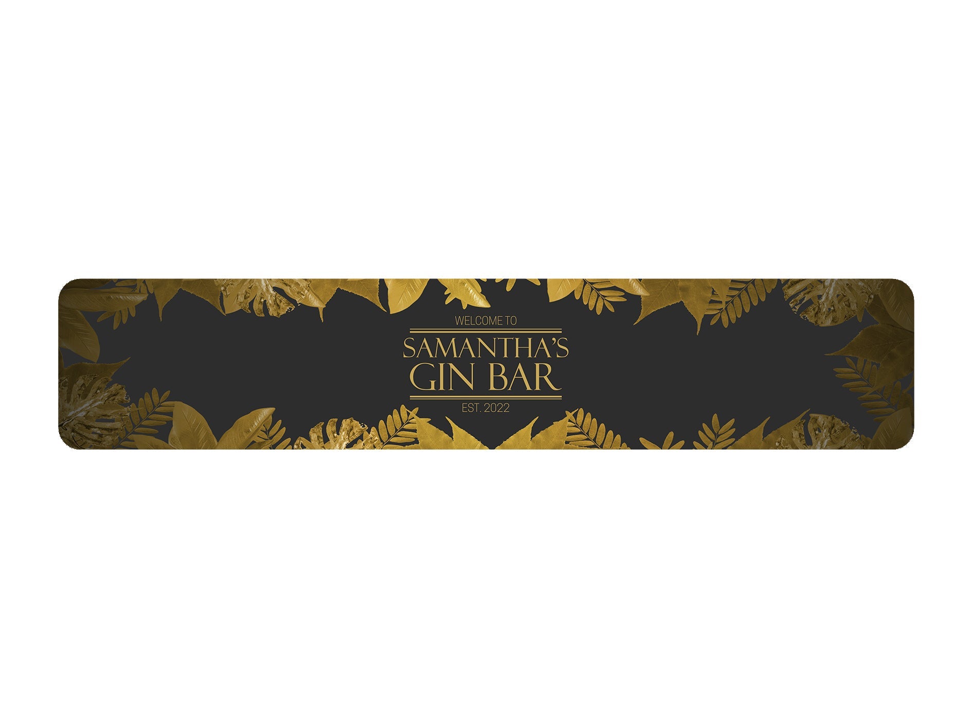 Gold Leaf Slim Bar Runner - Bar - Mats.co.uk