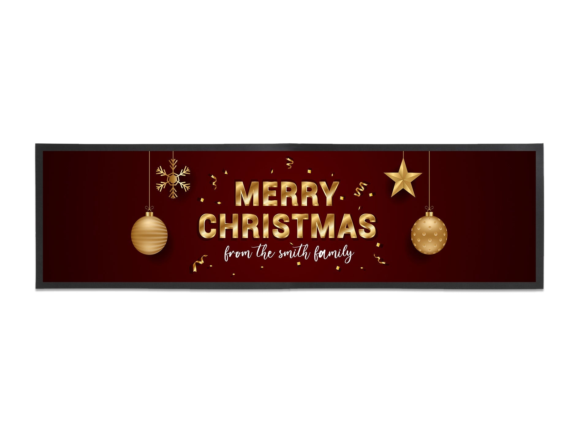Golden Merry Christmas Large Bar Runner - Bar - Mats.co.uk