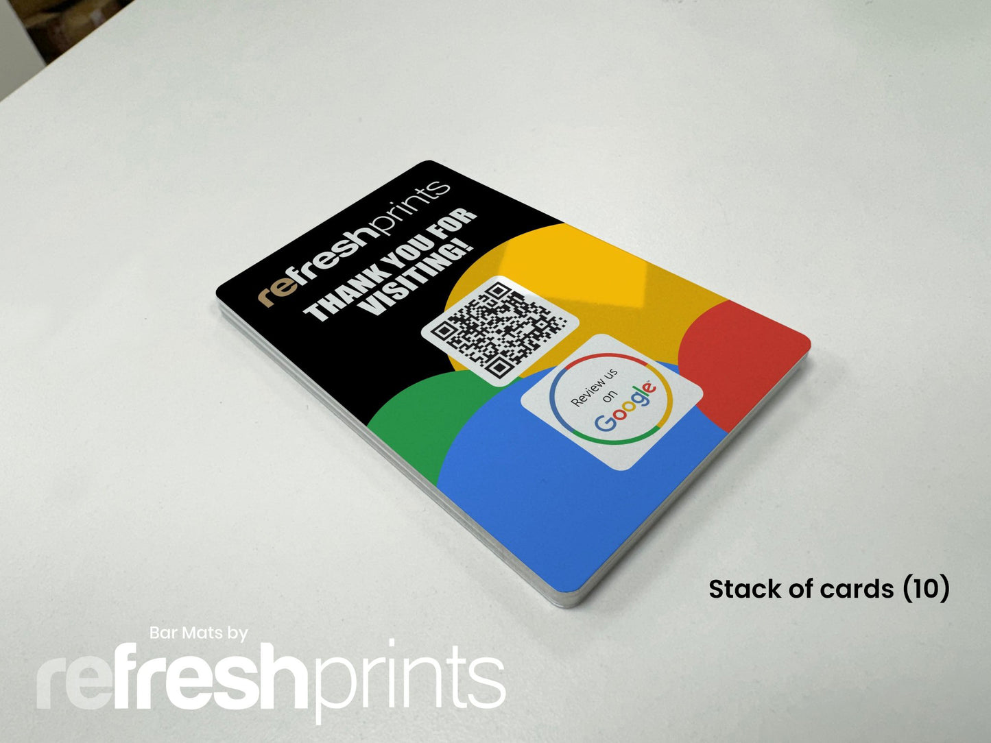 Google Review Business Pack (Bar Runner & 10 Metal Table Cards)