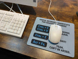 Graphic Designer Shortcuts Regular Mouse Mat - Bar - Mats.co.uk