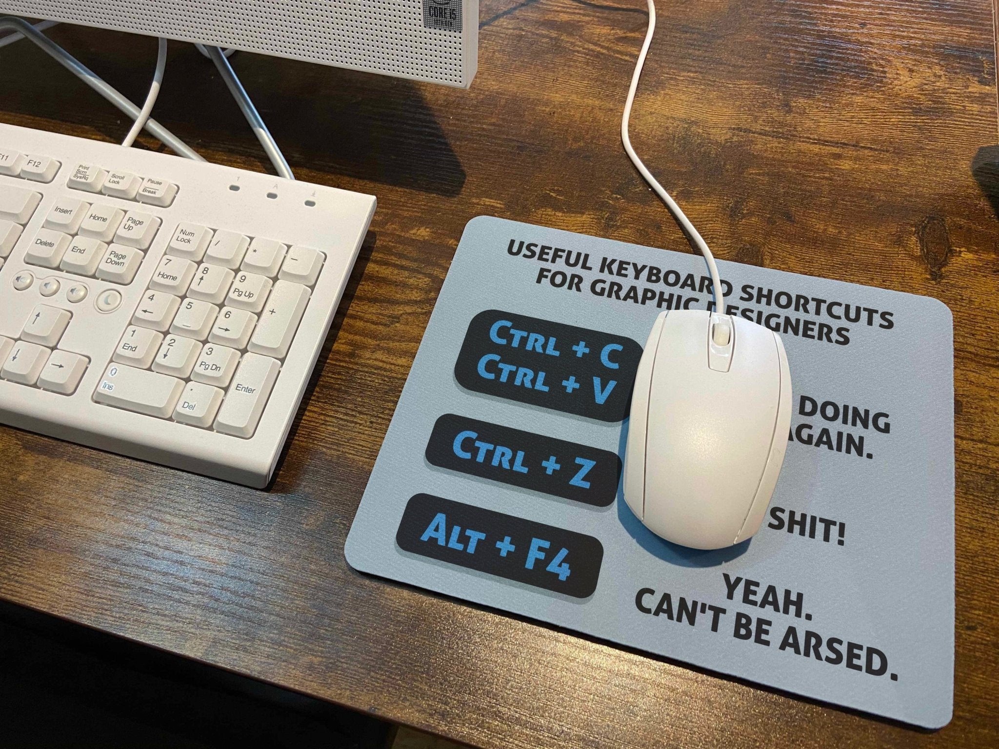 Graphic Designer Shortcuts Regular Mouse Mat - Bar - Mats.co.uk