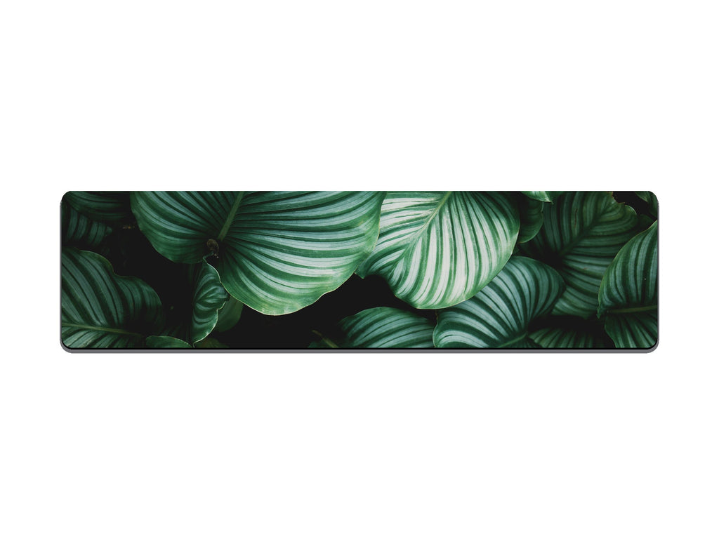 Green And White Rounded Leaves Gaming Mat - Desk Mat - 3 SIZES - Bar - Mats.co.uk