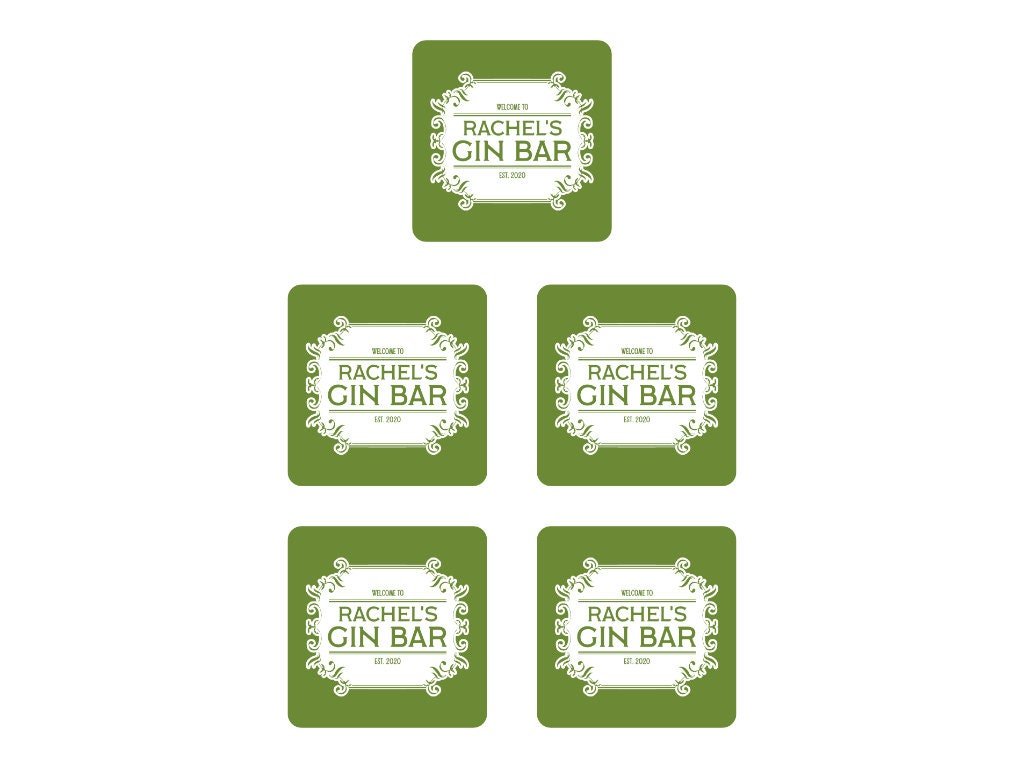 Green Gin Coaster - Bar - Mats.co.uk