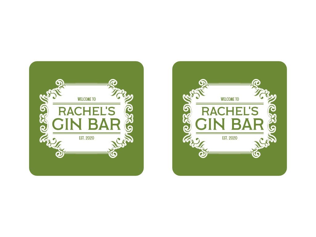 Green Gin Coaster - Bar - Mats.co.uk