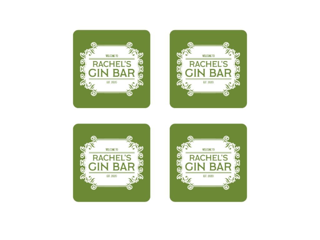 Green Gin Coaster - Bar - Mats.co.uk