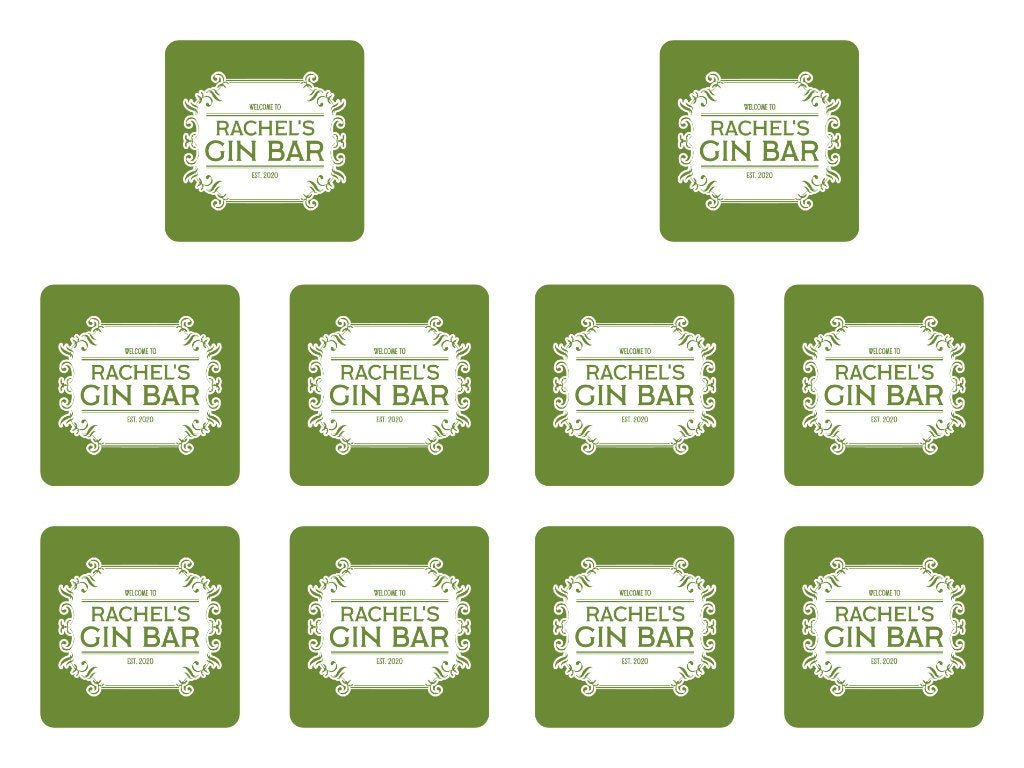 Green Gin Coaster - Bar - Mats.co.uk