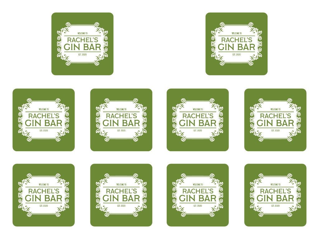 Green Gin Coaster - Bar - Mats.co.uk