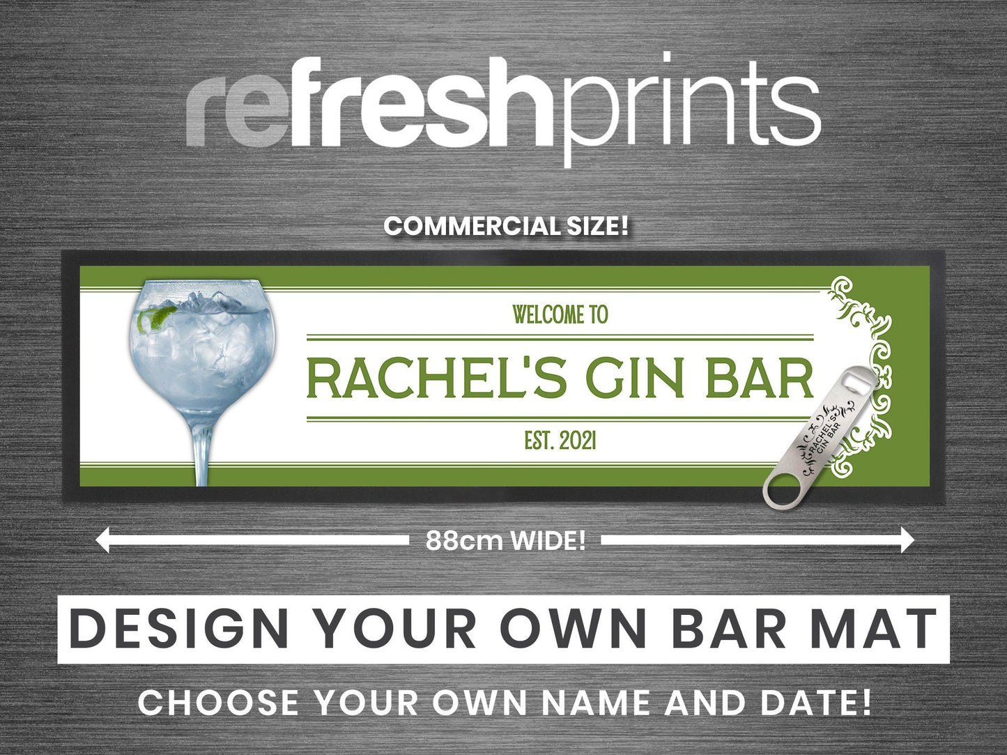 Green Gin Large Bar Runner - Bar - Mats.co.uk