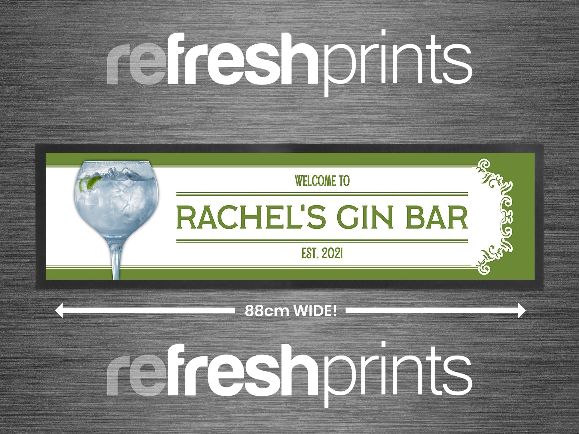 Green Gin Large Bar Runner - Bar - Mats.co.uk