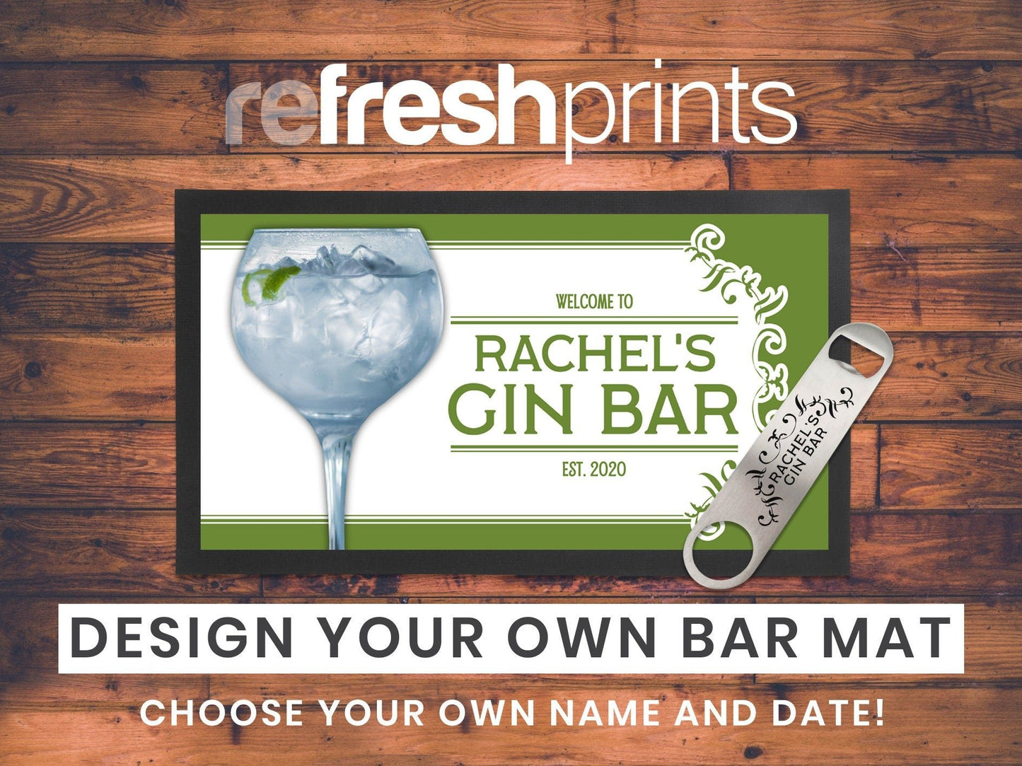 Green Gin Regular Bar Runner - Bar - Mats.co.uk