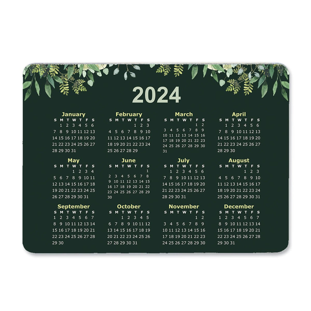 Green Leaves Calendar Regular Mouse Mat - Bar - Mats.co.uk