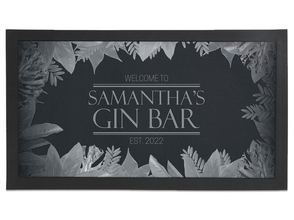 Grey Leaf Regular Bar Runner - Bar - Mats.co.uk