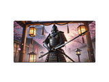Japanese Samurai with Cherry Blossoms Gaming Mat - Desk Mat - 3 SIZES - Bar - Mats.co.uk