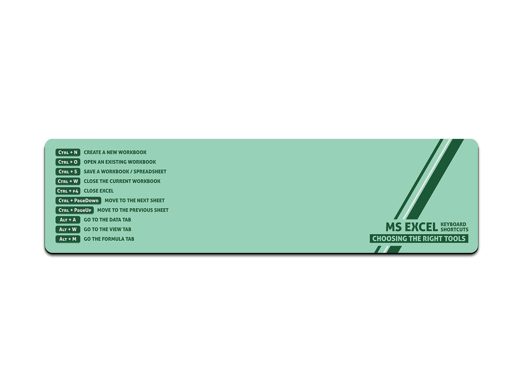 Keyboard Shortcuts (MS Excel) Long Mouse Mat - Bar - Mats.co.uk