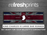 King Charles Coronation Large Bar Runner - Bar - Mats.co.uk