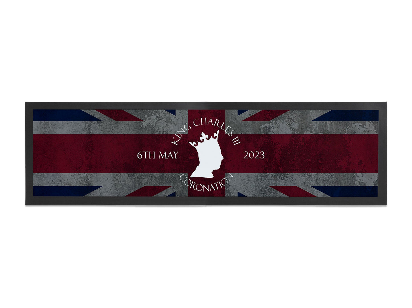 King Charles Coronation Large Bar Runner - Bar - Mats.co.uk