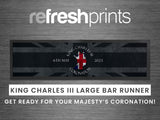 King Charles Coronation Large Bar Runner - Bar - Mats.co.uk