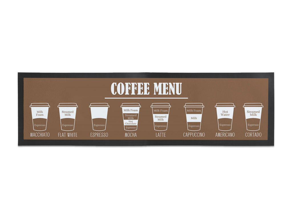 Large Coffee Menu Counter Mat (Beige) - Bar - Mats.co.uk