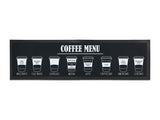 Large Coffee Menu Counter Mat (Black) - Bar - Mats.co.uk
