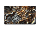 Liquid Metal with Fluid Gold Waves Gaming Mat - Desk Mat - 3 SIZES - Bar - Mats.co.uk
