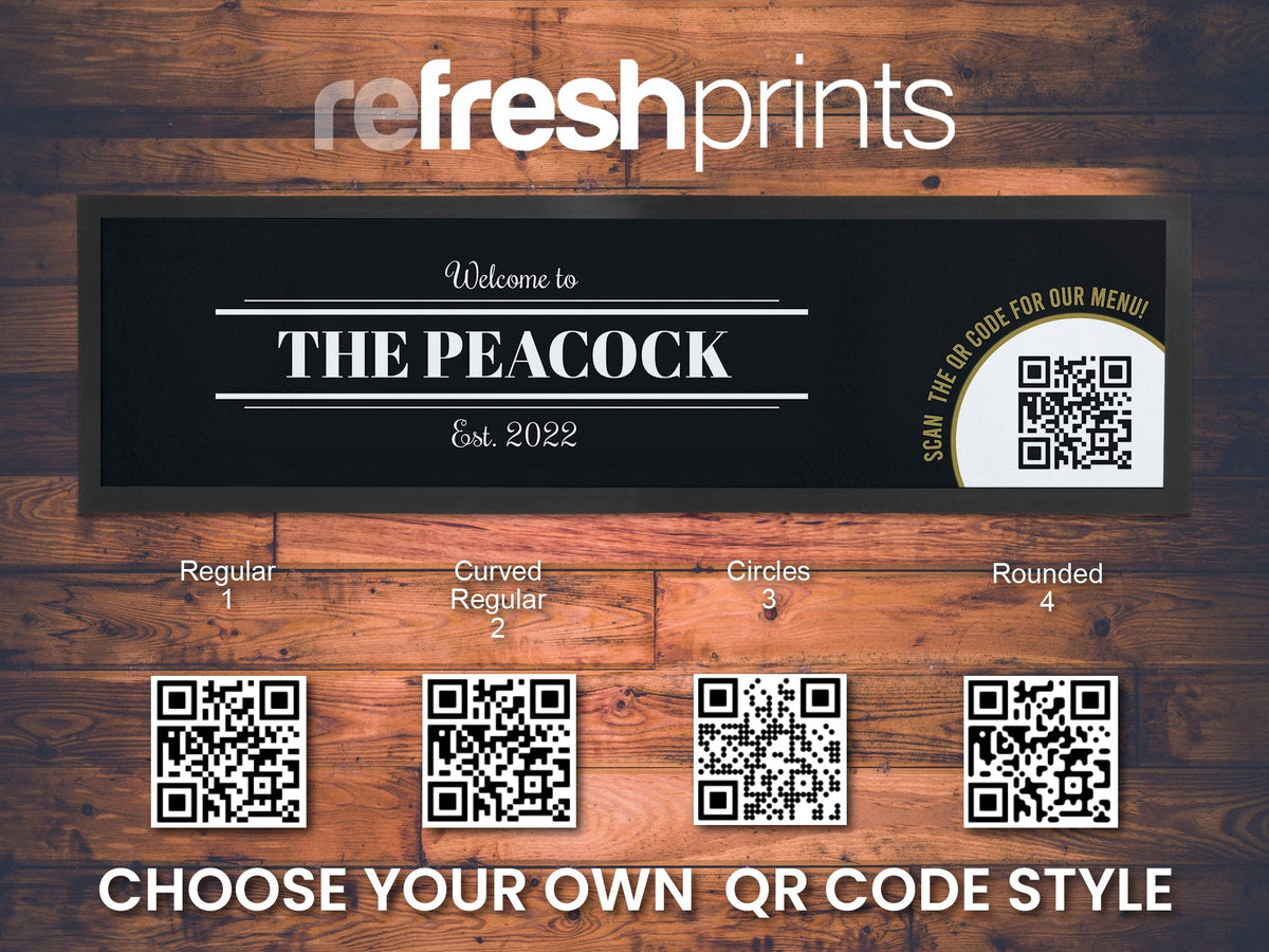 Personalised Logo QR Code Large Bar Runner Custom – Bar-Mats.co.uk