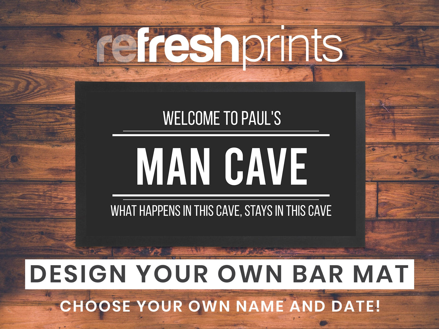 Man Cave Regular Bar Runner - Bar - Mats.co.uk