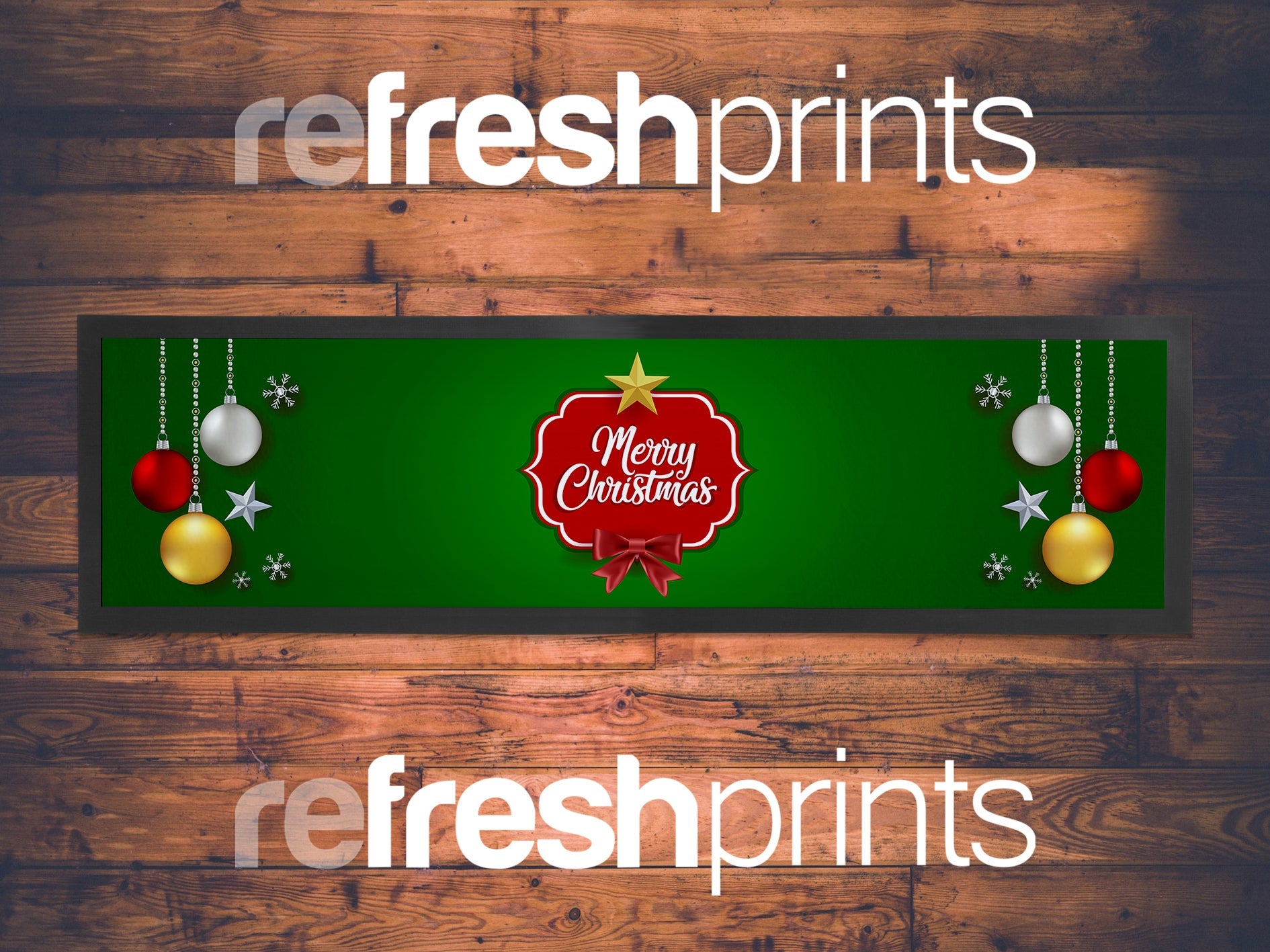 Merry Christmas Large Bar Runner - Bar - Mats.co.uk