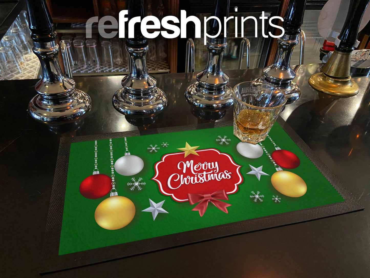 Merry Christmas Regular Bar Runner - Bar - Mats.co.uk