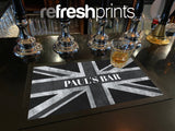 Monochrome Union Jack (UK) Regular Bar Runner - Bar - Mats.co.uk