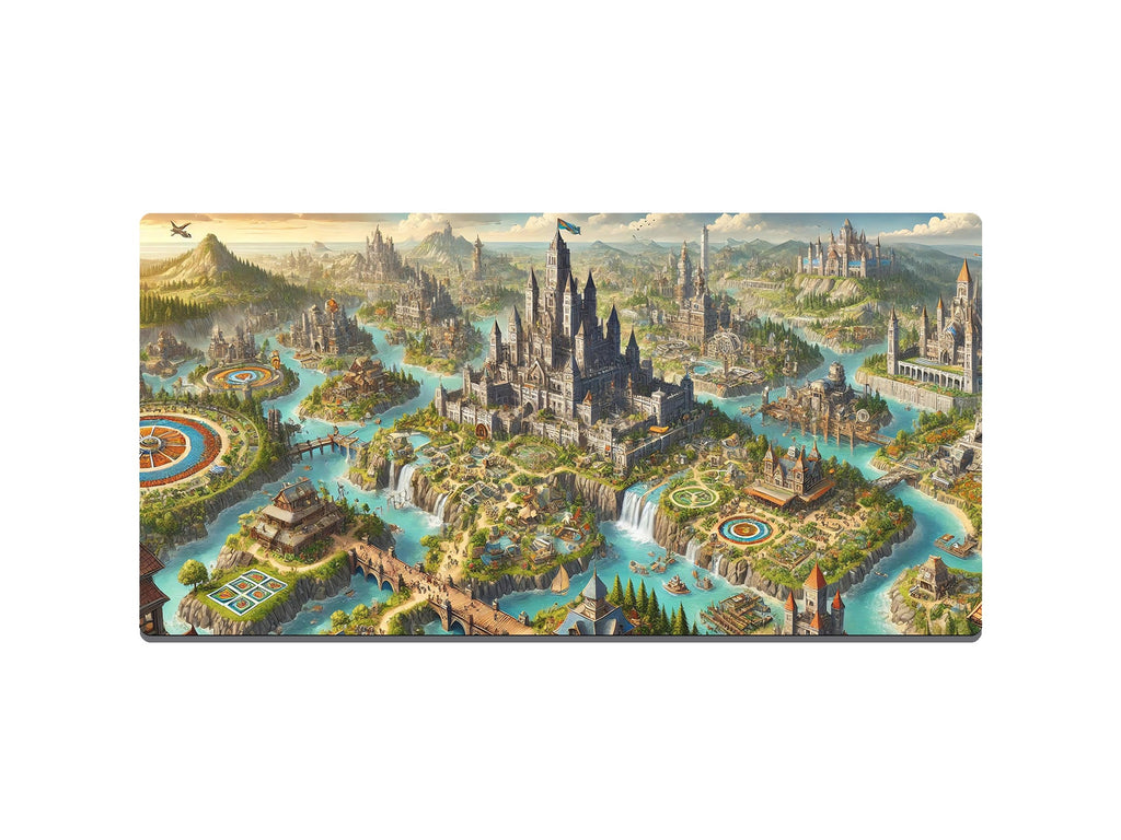 Open World Village Building Game Gaming Mat - Desk Mat - 3 SIZES - Bar - Mats.co.uk