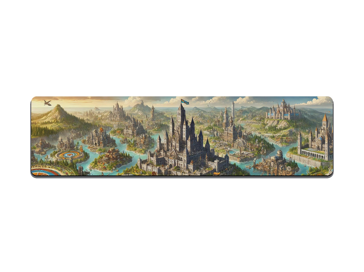 Open World Village Building Game Gaming Mat - Desk Mat - 3 SIZES - Bar - Mats.co.uk