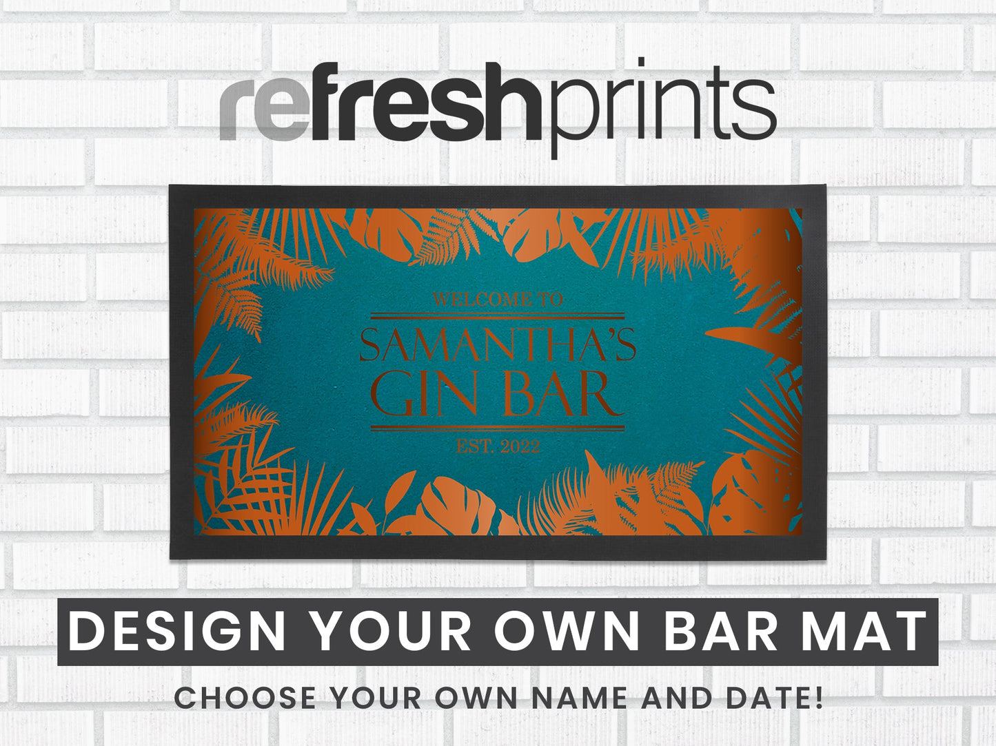 Orange Leaf Gin Regular Bar Runner - Bar - Mats.co.uk