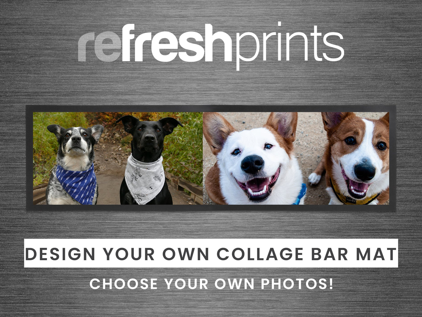 Photo Collage Large Bar Runner (2 Photos) - Bar - Mats.co.uk