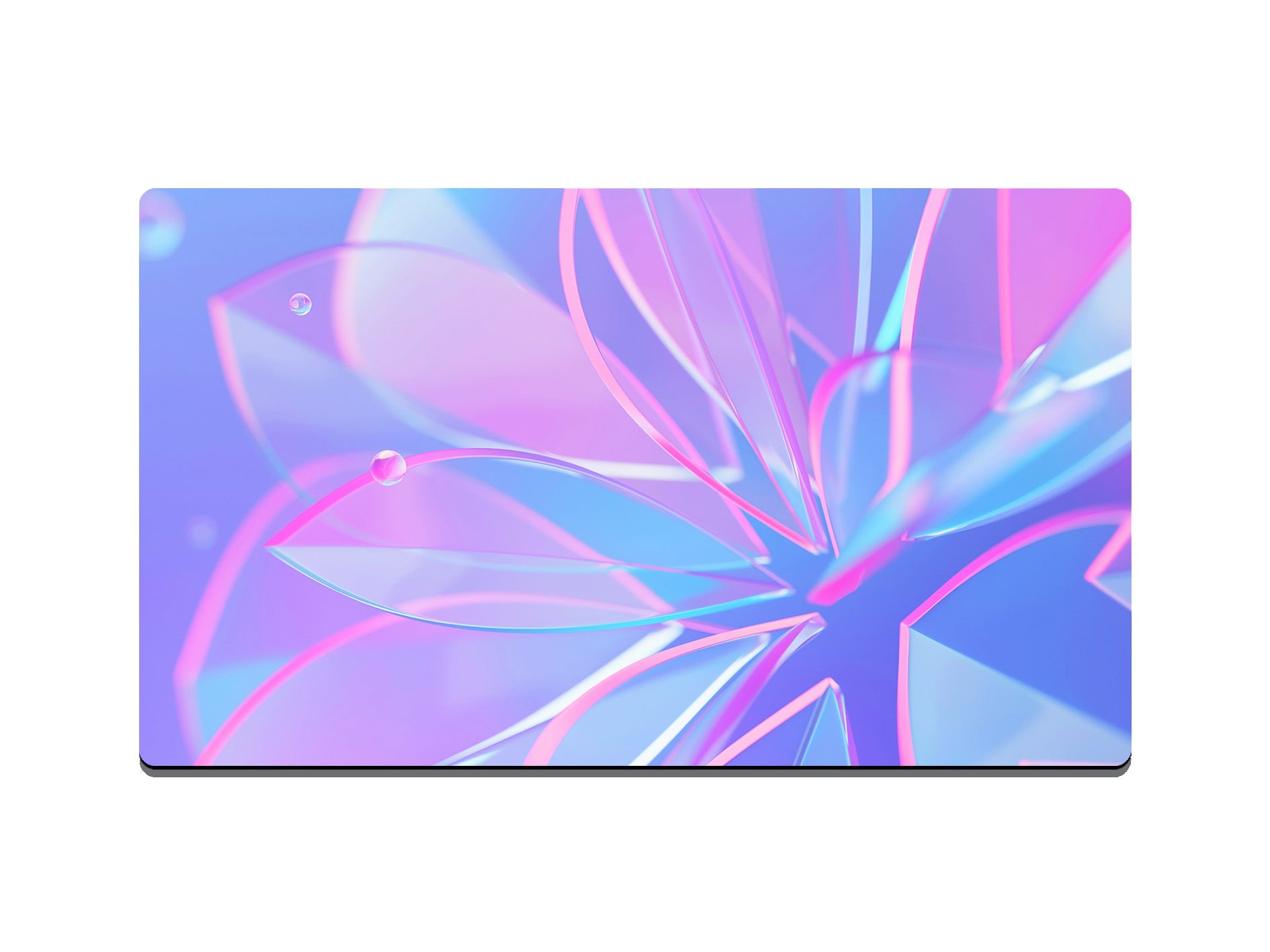 Pink and Blue Glass Flower - Desk Mat - 3 SIZES - Bar - Mats.co.uk