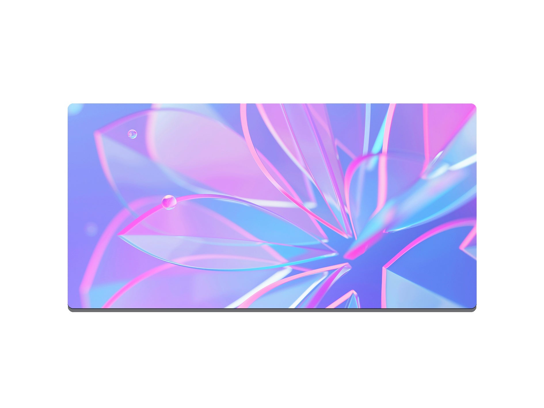 Pink and Blue Glass Flower - Desk Mat - 3 SIZES - Bar - Mats.co.uk